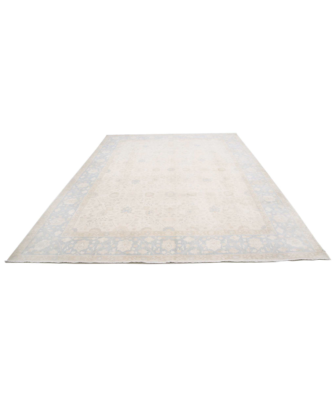 Hand Knotted Fine Ariana Ariana Wool Rug - 9'1'' x 11'11'' 9'1'' x 11'11'' (273 X 358) / Ivory / Blue