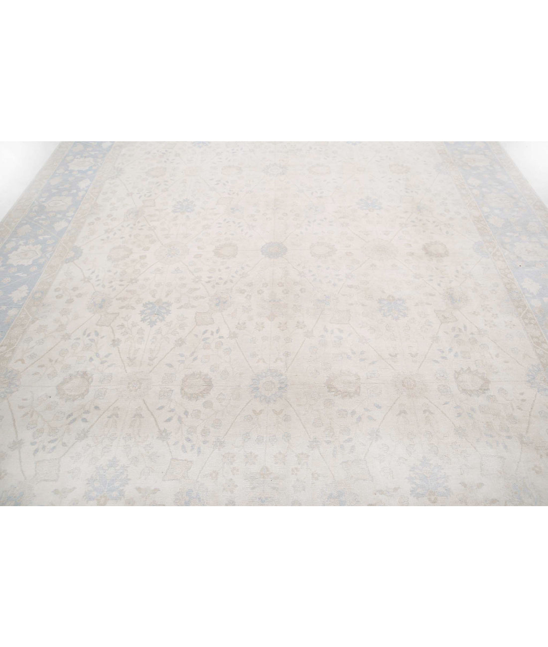 Hand Knotted Fine Ariana Ariana Wool Rug - 9'1'' x 11'11'' 9'1'' x 11'11'' (273 X 358) / Ivory / Blue