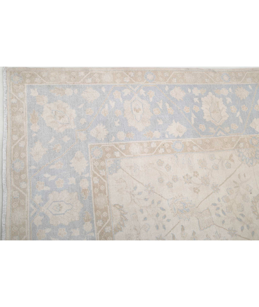 Hand Knotted Fine Ariana Ariana Wool Rug - 9'1'' x 11'11'' 9'1'' x 11'11'' (273 X 358) / Ivory / Blue