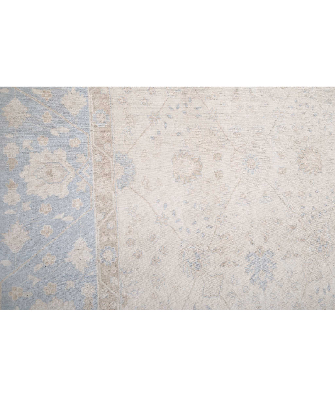 Hand Knotted Fine Ariana Ariana Wool Rug - 9'1'' x 11'11'' 9'1'' x 11'11'' (273 X 358) / Ivory / Blue