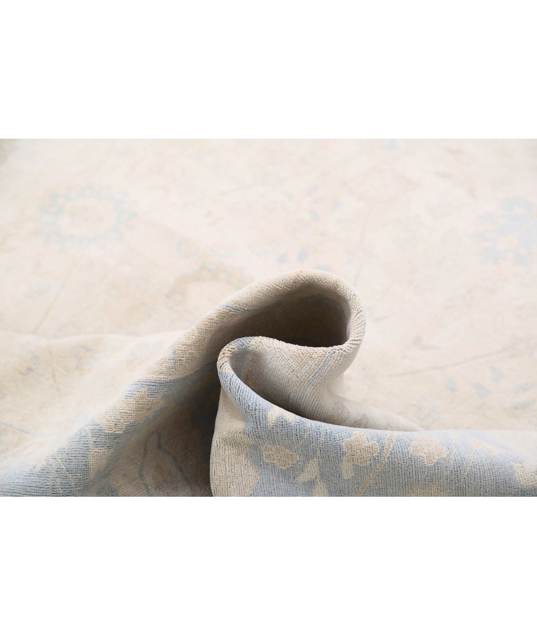 Hand Knotted Fine Ariana Ariana Wool Rug - 9'1'' x 11'11'' 9'1'' x 11'11'' (273 X 358) / Ivory / Blue