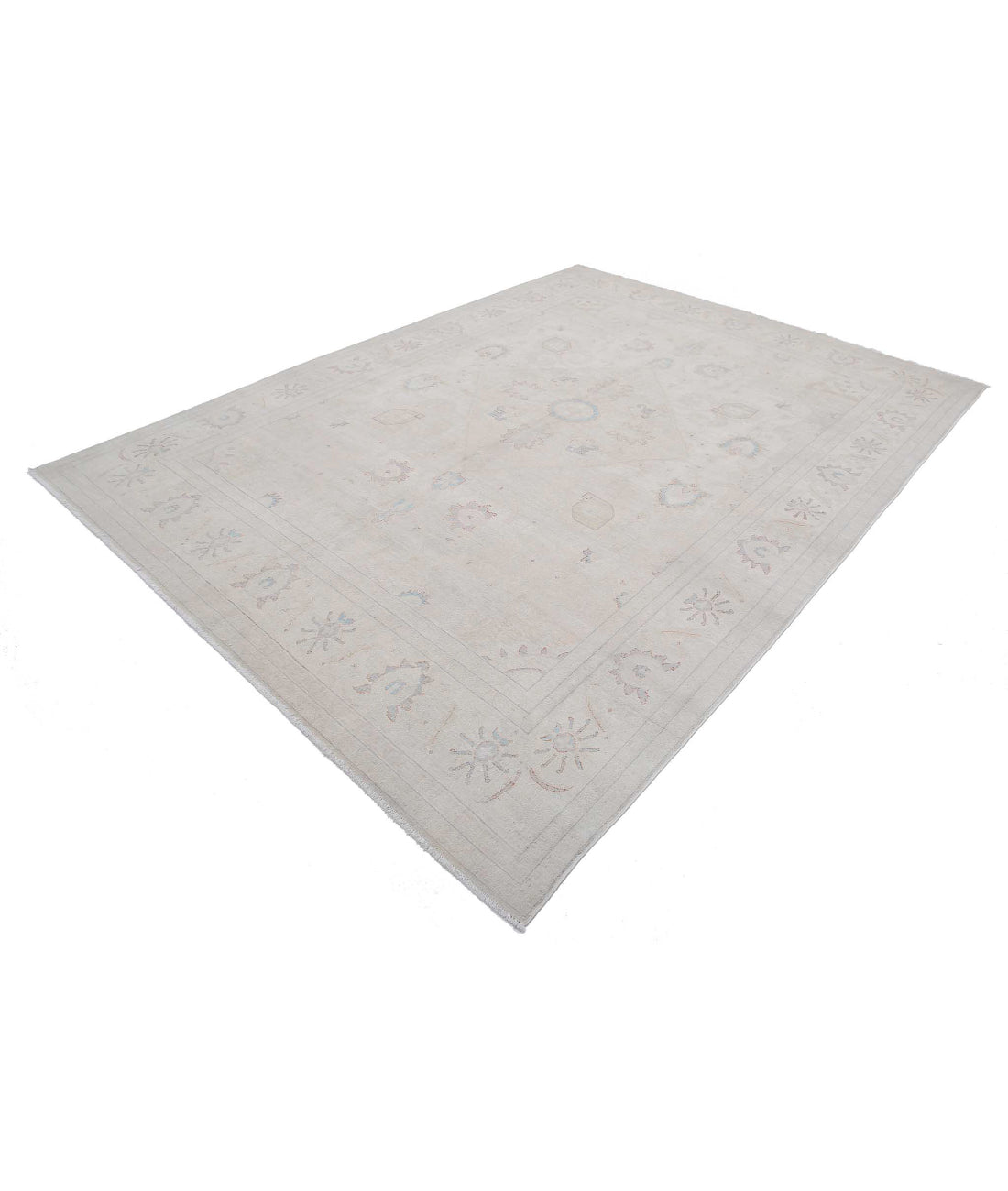 Hand Knotted Ariana Haji Jalili Wool Rug - 7'9'' x 10'5'' 7'9'' x 10'5'' (233 X 313) / Ivory / Grey