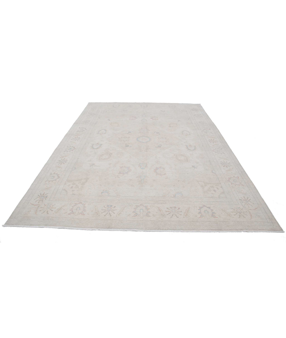 Hand Knotted Ariana Haji Jalili Wool Rug - 7'9'' x 10'5'' 7'9'' x 10'5'' (233 X 313) / Ivory / Grey