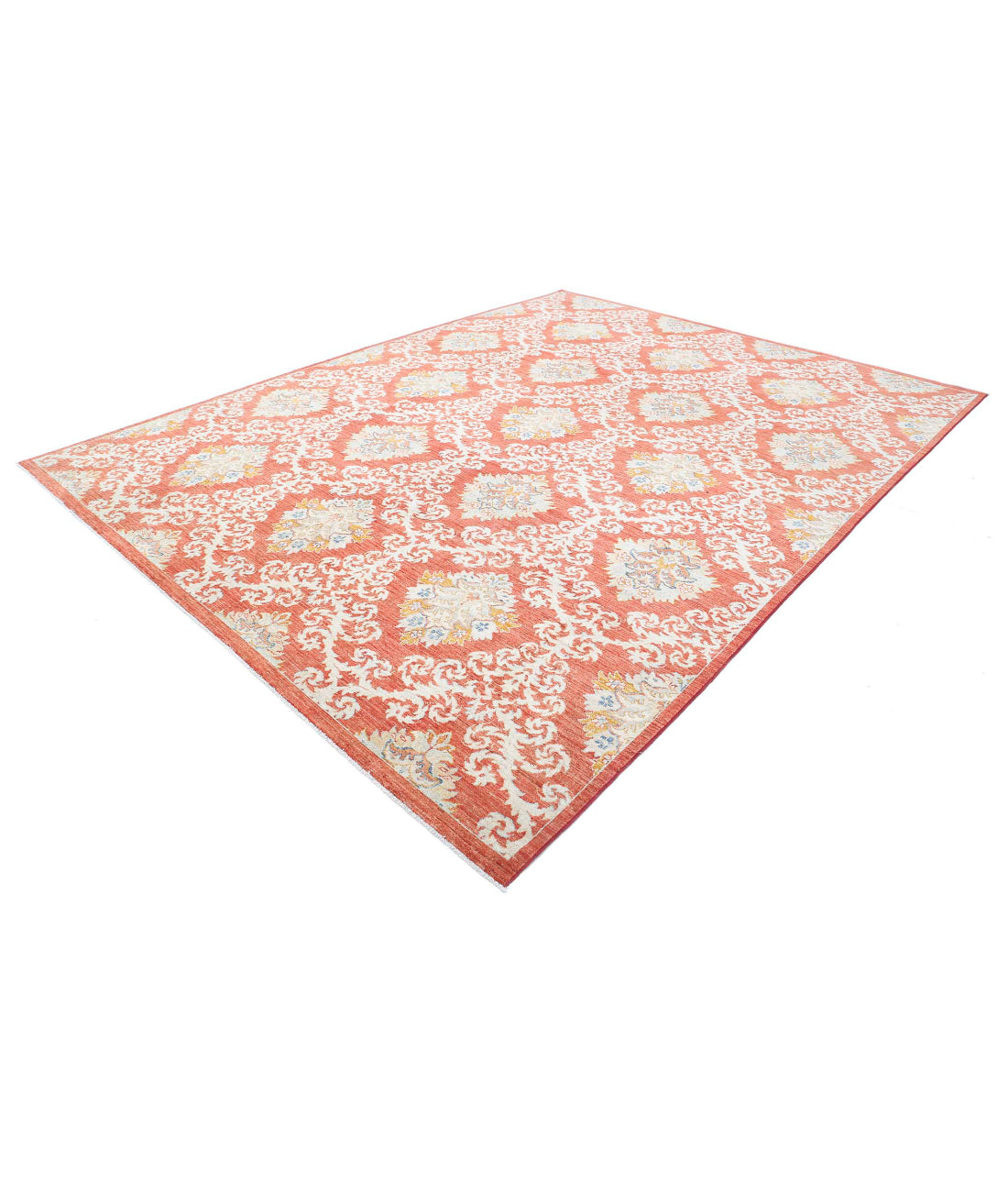 Hand Knotted Artemix Wool Rug - 9'3'' x 12'2'' 9'3'' x 12'2'' (278 X 365) / Red / Ivory