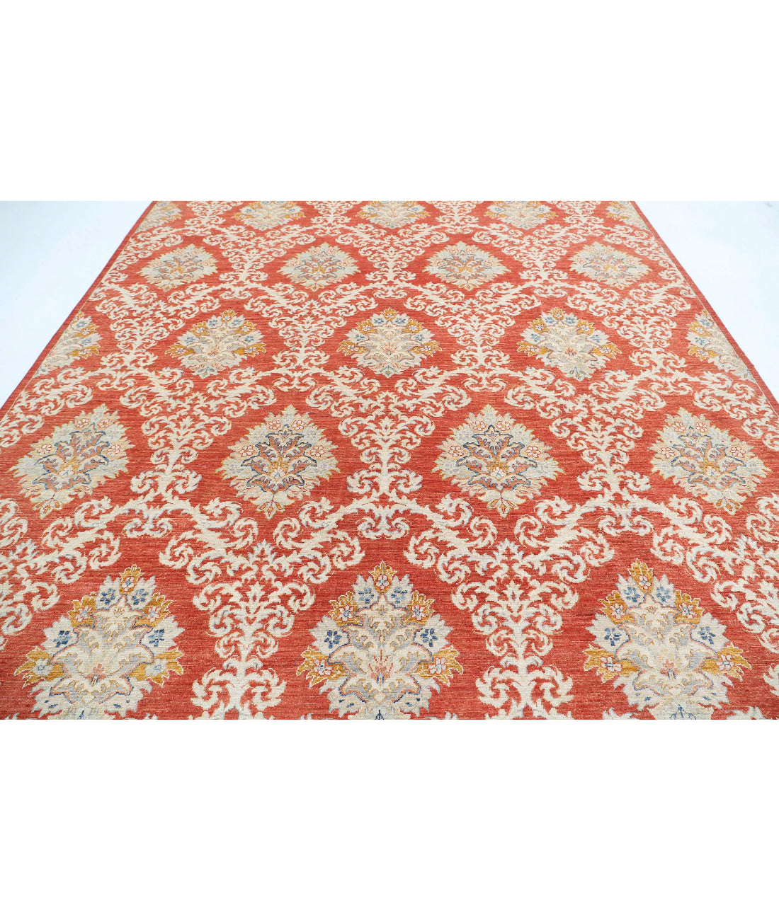 Hand Knotted Artemix Wool Rug - 9'3'' x 12'2'' 9'3'' x 12'2'' (278 X 365) / Red / Ivory