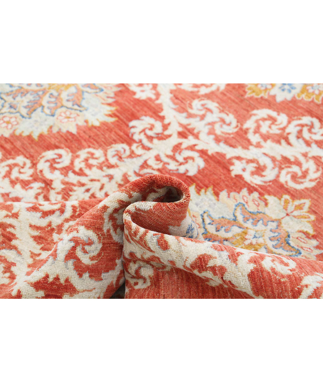 Hand Knotted Artemix Wool Rug - 9'3'' x 12'2'' 9'3'' x 12'2'' (278 X 365) / Red / Ivory