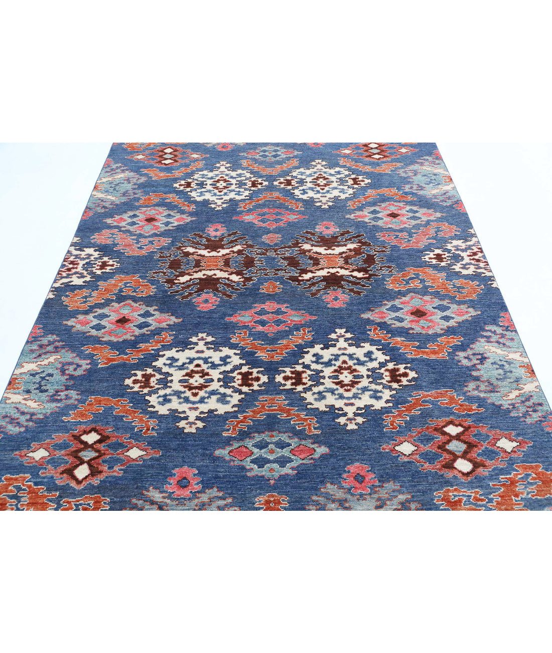 Hand Knotted Artemix Farhan Wool Rug - 5'9'' x 8'11'' 5'9'' x 8'11'' (173 X 268) / Blue / Pink