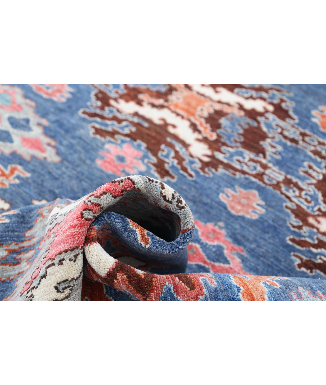 Hand Knotted Artemix Farhan Wool Rug - 5'9'' x 8'11'' 5'9'' x 8'11'' (173 X 268) / Blue / Pink