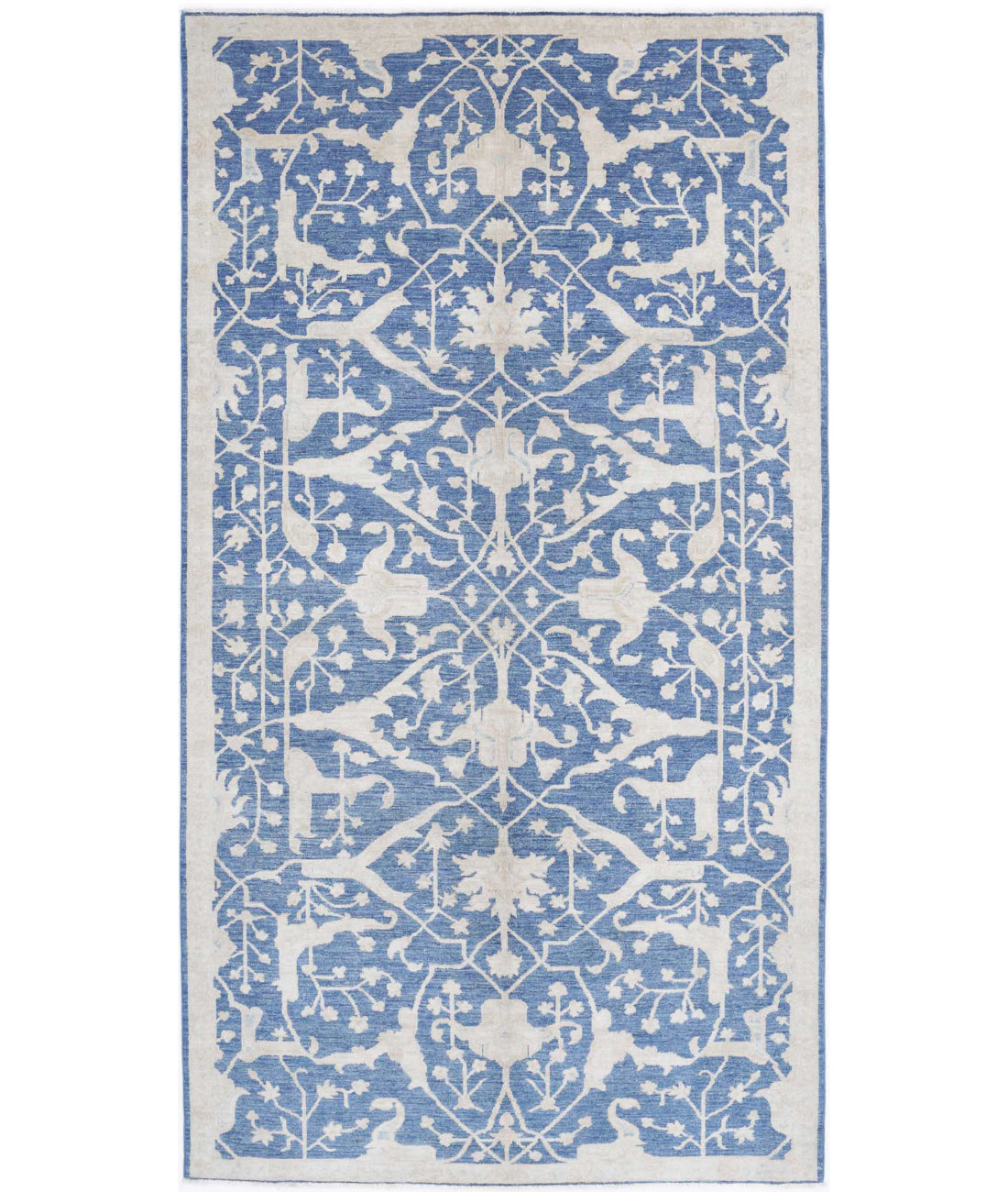 Hand Knotted Artemix Wool Rug - 4&#39;11&#39;&#39; x 9&#39;4&#39;&#39; 4&#39;11&#39;&#39; x 9&#39;4&#39;&#39; (148 X 280) / Blue / Ivory