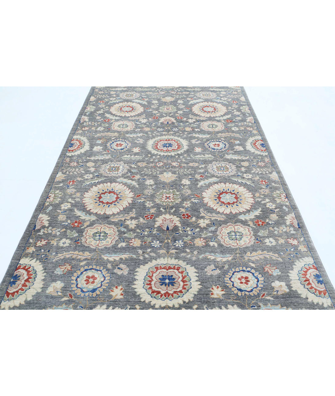 Hand Knotted Artemix Wool Rug - 5'0'' x 11'8'' 5'0'' x 11'8'' (150 X 350) / Grey / Ivory