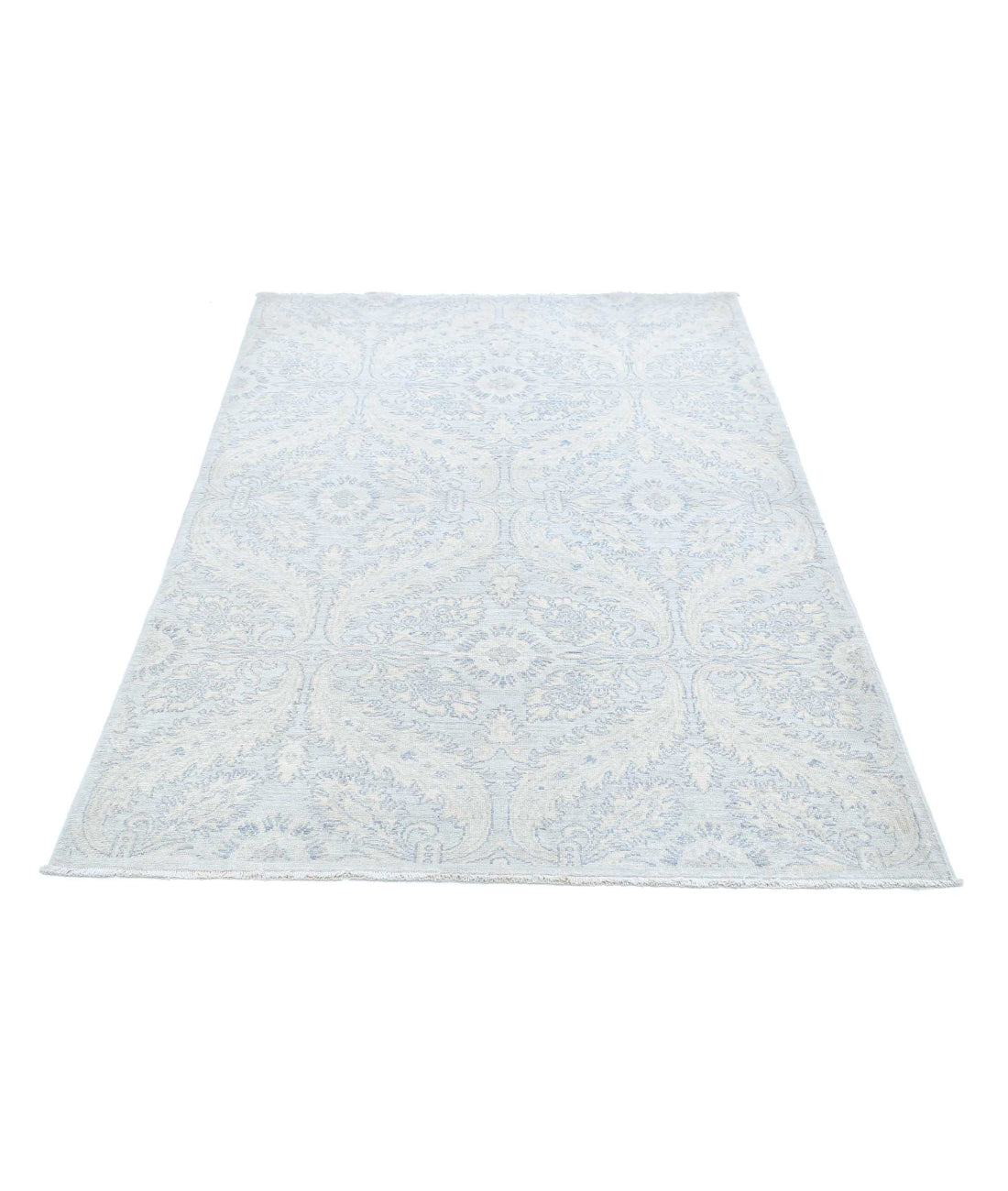 Hand Knotted Artemix Wool Rug - 4'0'' x 6'2'' 4'0'' x 6'2'' (120 X 185) / Ivory / Grey