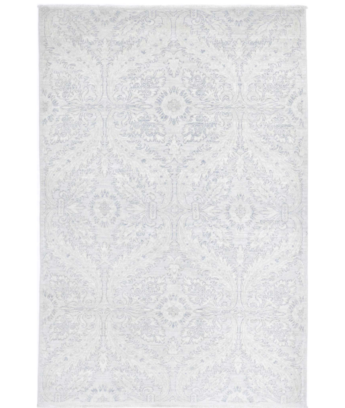 Hand Knotted Artemix Wool Rug - 4&#39;0&#39;&#39; x 6&#39;2&#39;&#39; 4&#39;0&#39;&#39; x 6&#39;2&#39;&#39; (120 X 185) / Ivory / Grey