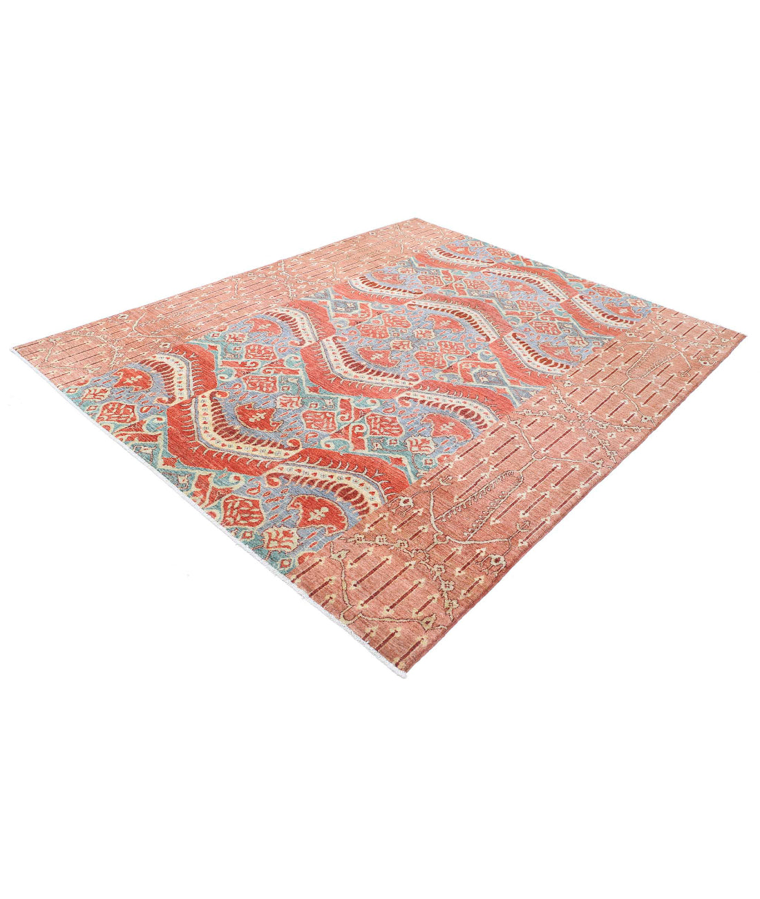 Hand Knotted Artemix Wool Rug - 6'9'' x 8'4'' 6'9'' x 8'4'' (203 X 250) / Multi / Rust