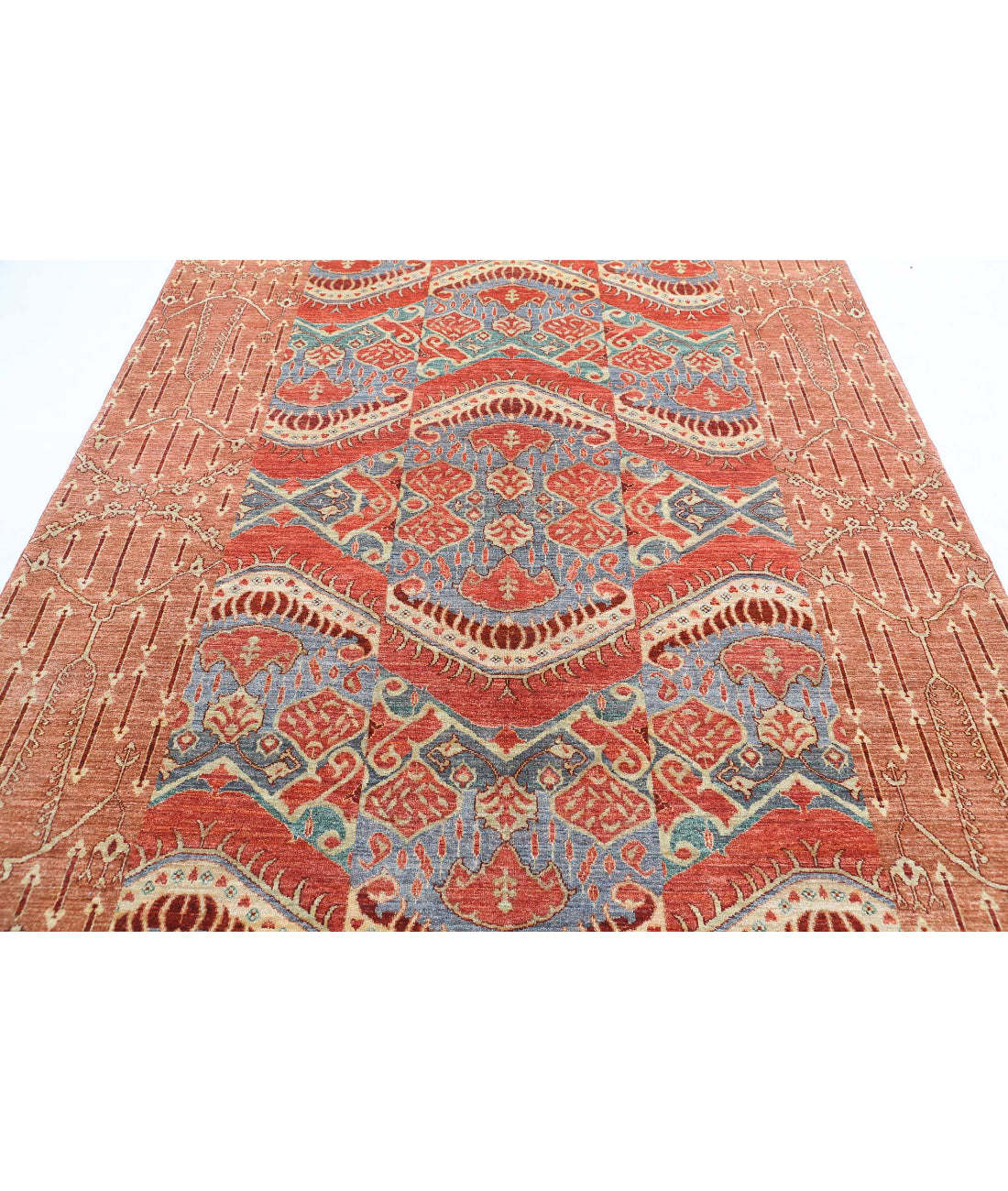 Hand Knotted Artemix Wool Rug - 6'9'' x 8'4'' 6'9'' x 8'4'' (203 X 250) / Multi / Rust