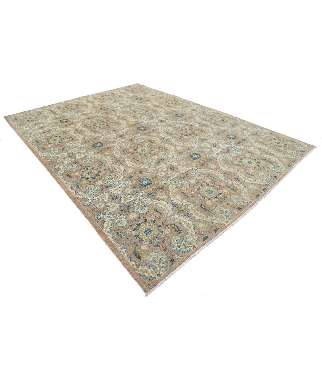 Hand Knotted Artemix Wool Rug - 8'10'' x 12'2'' 8'10'' x 12'2'' (265 X 365) / Tan / Ivory
