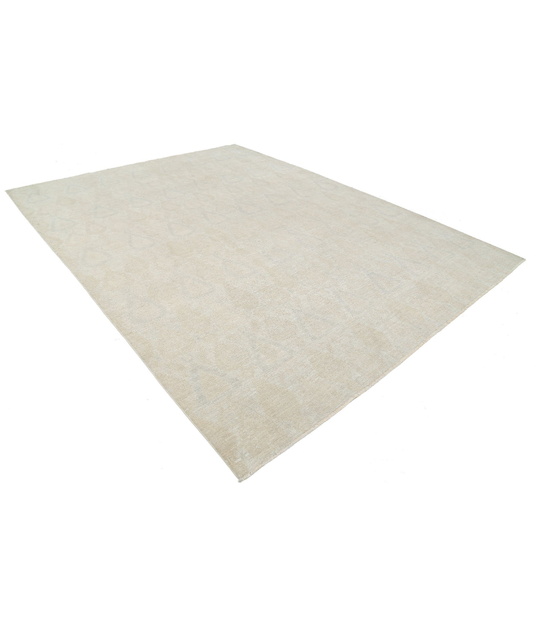 Hand Knotted Ikat Wool Rug - 8'10'' x 11'5'' 8'10'' x 11'5'' (265 X 343) / Ivory / Taupe
