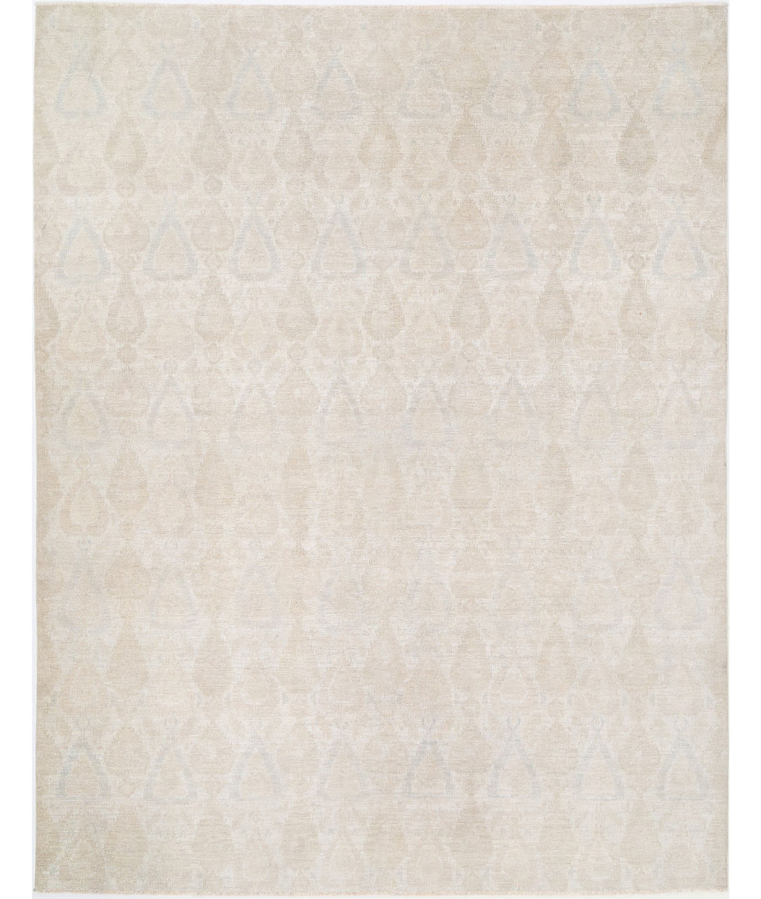 Hand Knotted Ikat Wool Rug - 8&#39;10&#39;&#39; x 11&#39;5&#39;&#39; 8&#39;10&#39;&#39; x 11&#39;5&#39;&#39; (265 X 343) / Ivory / Taupe
