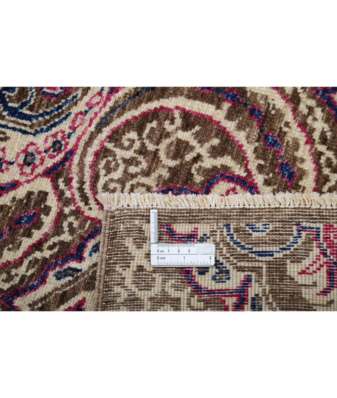 Hand Knotted Artemix Wool Rug - 5'2'' x 11'4'' 5'2'' x 11'4'' (155 X 340) / Brown / Pink