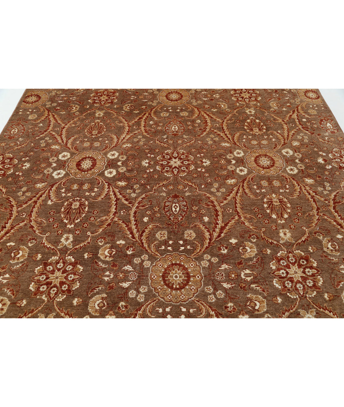 Hand Knotted Artemix Wool Rug - 8'0'' x 9'8'' 8'0'' x 9'8'' (240 X 290) / Tan / Rust