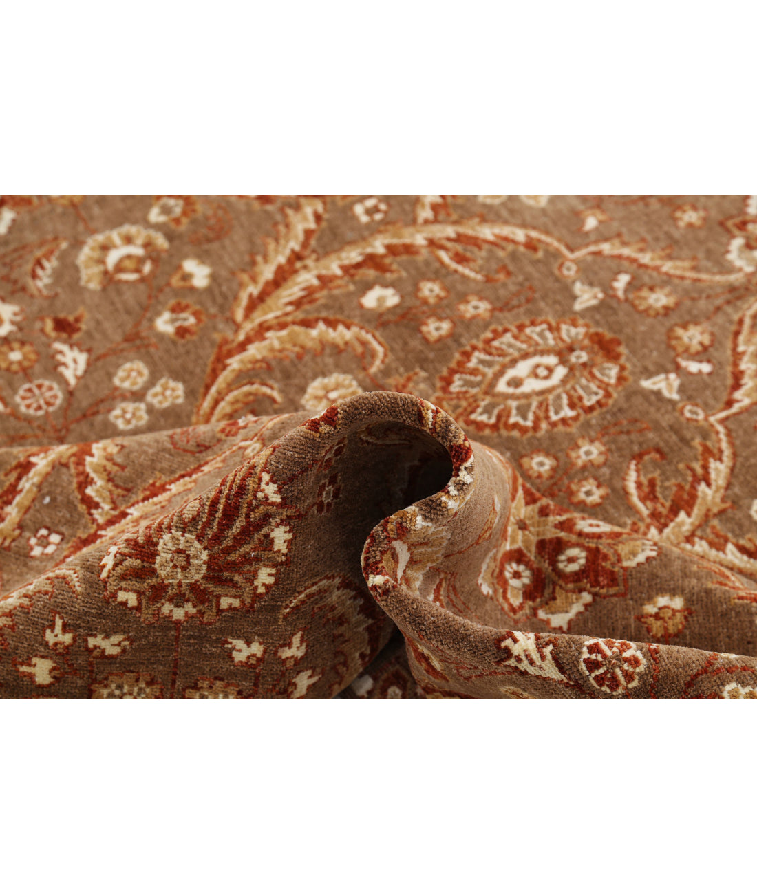 Hand Knotted Artemix Wool Rug - 8'0'' x 9'8'' 8'0'' x 9'8'' (240 X 290) / Tan / Rust