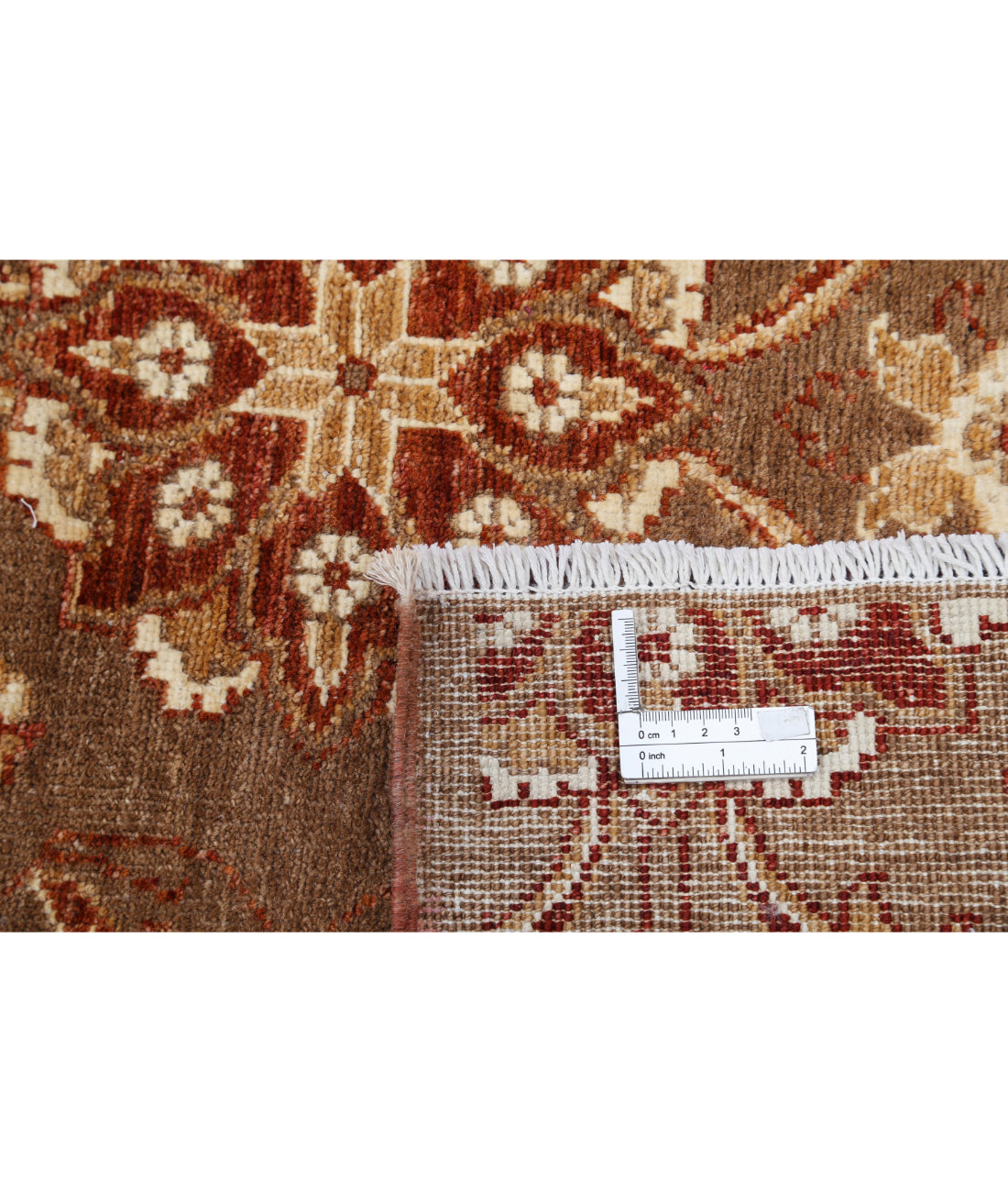 Hand Knotted Artemix Wool Rug - 8'0'' x 9'8'' 8'0'' x 9'8'' (240 X 290) / Tan / Rust