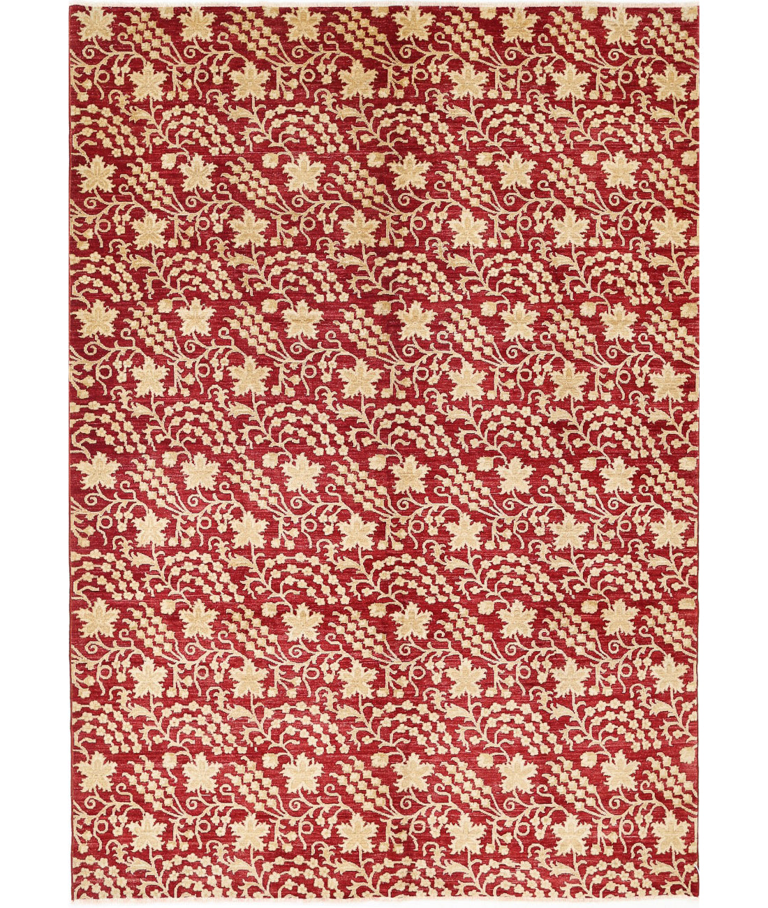 Hand Knotted Artemix Wool Rug - 6&#39;7&#39;&#39; x 9&#39;5&#39;&#39; 6&#39;7&#39;&#39; x 9&#39;5&#39;&#39; (198 X 283) / Red / Ivory