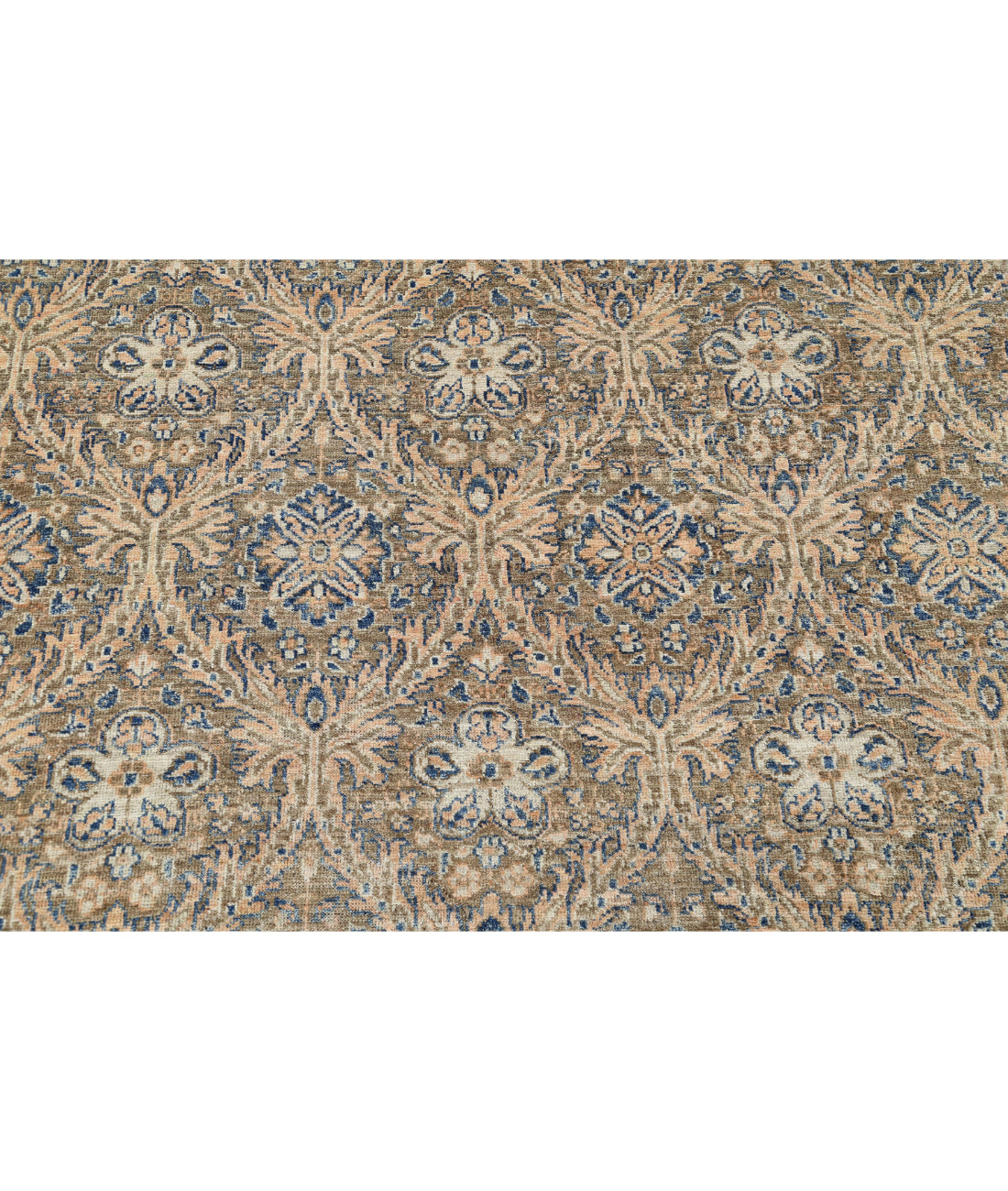 Hand Knotted Artemix Wool Rug - 8'11'' x 11'8'' 8'11'' x 11'8'' (268 X 350) / Brown / Blue