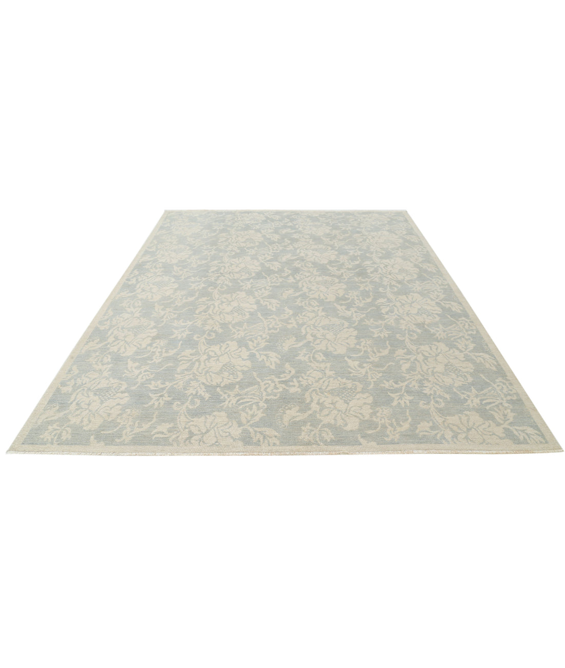 Hand Knotted Artemix Wool Rug - 8'1'' x 9'9'' 8'1'' x 9'9'' (243 X 293) / Grey / Ivory