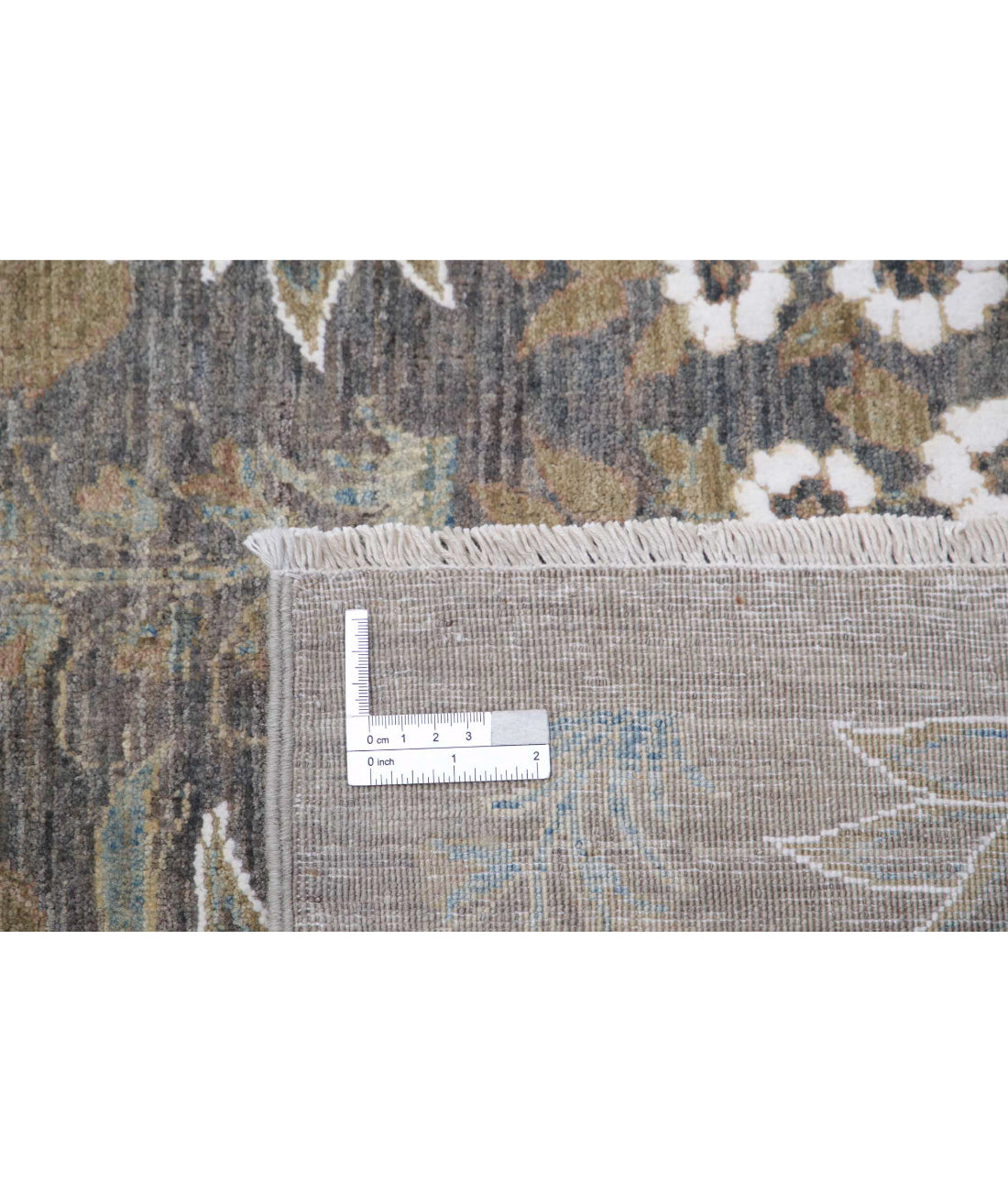 Hand Knotted Fine Artemix Wool Rug - 8'11'' x 11'8'' 8'11'' x 11'8'' (268 X 350) / Grey / White
