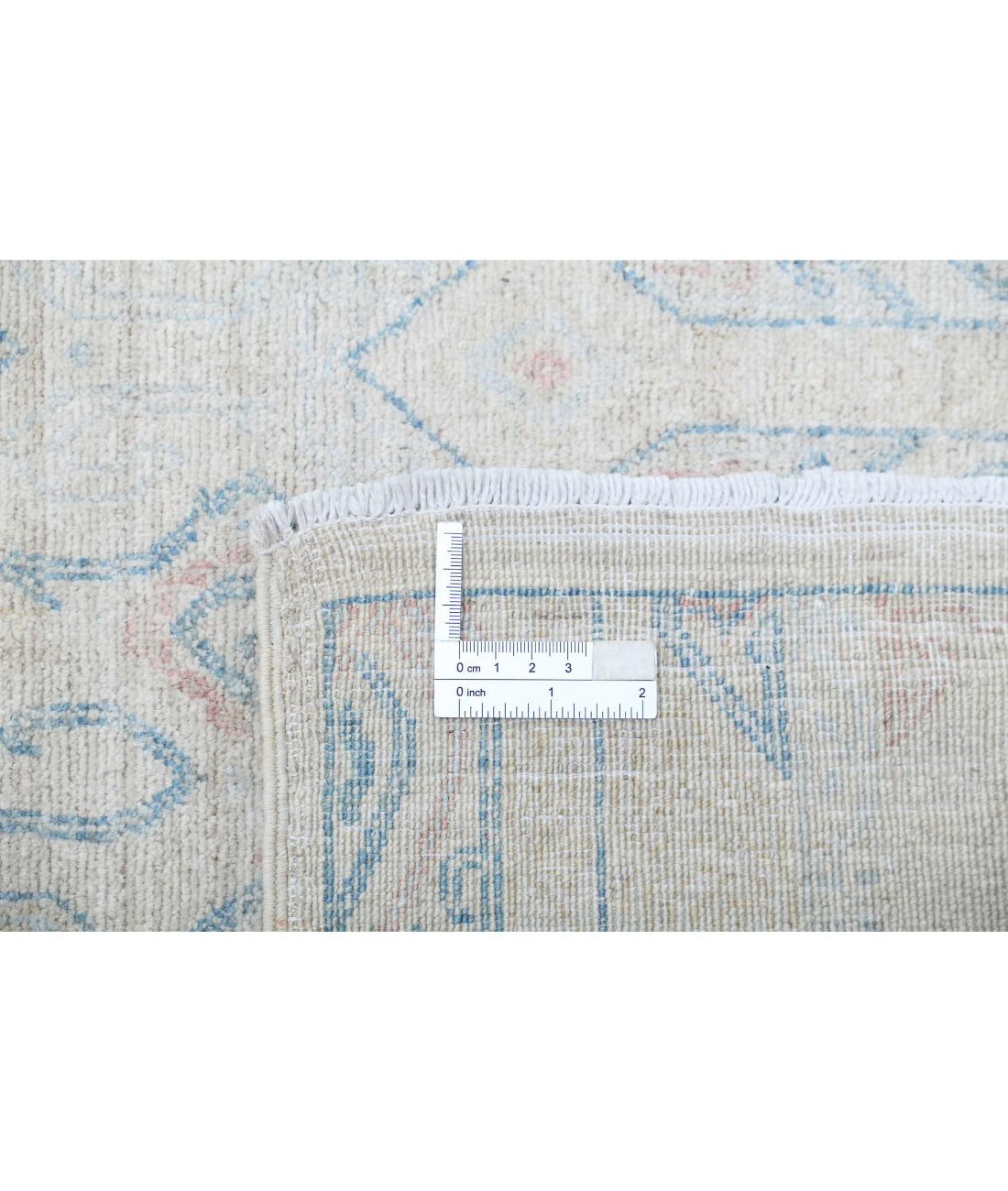 Hand Knotted Fine Artemix Jewelry Wool Rug - 8'0'' x 9'6'' 8'0'' x 9'6'' (240 X 285) / Ivory / Blue