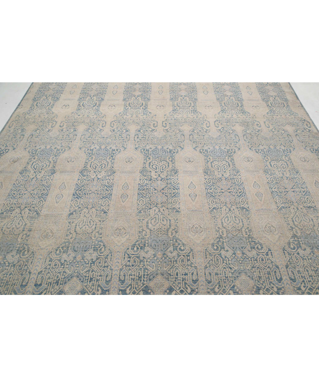 Hand Knotted Fine Artemix Wool Rug - 7'11'' x 10'4'' 7'11'' x 10'4'' (238 X 310) / Blue / Ivory