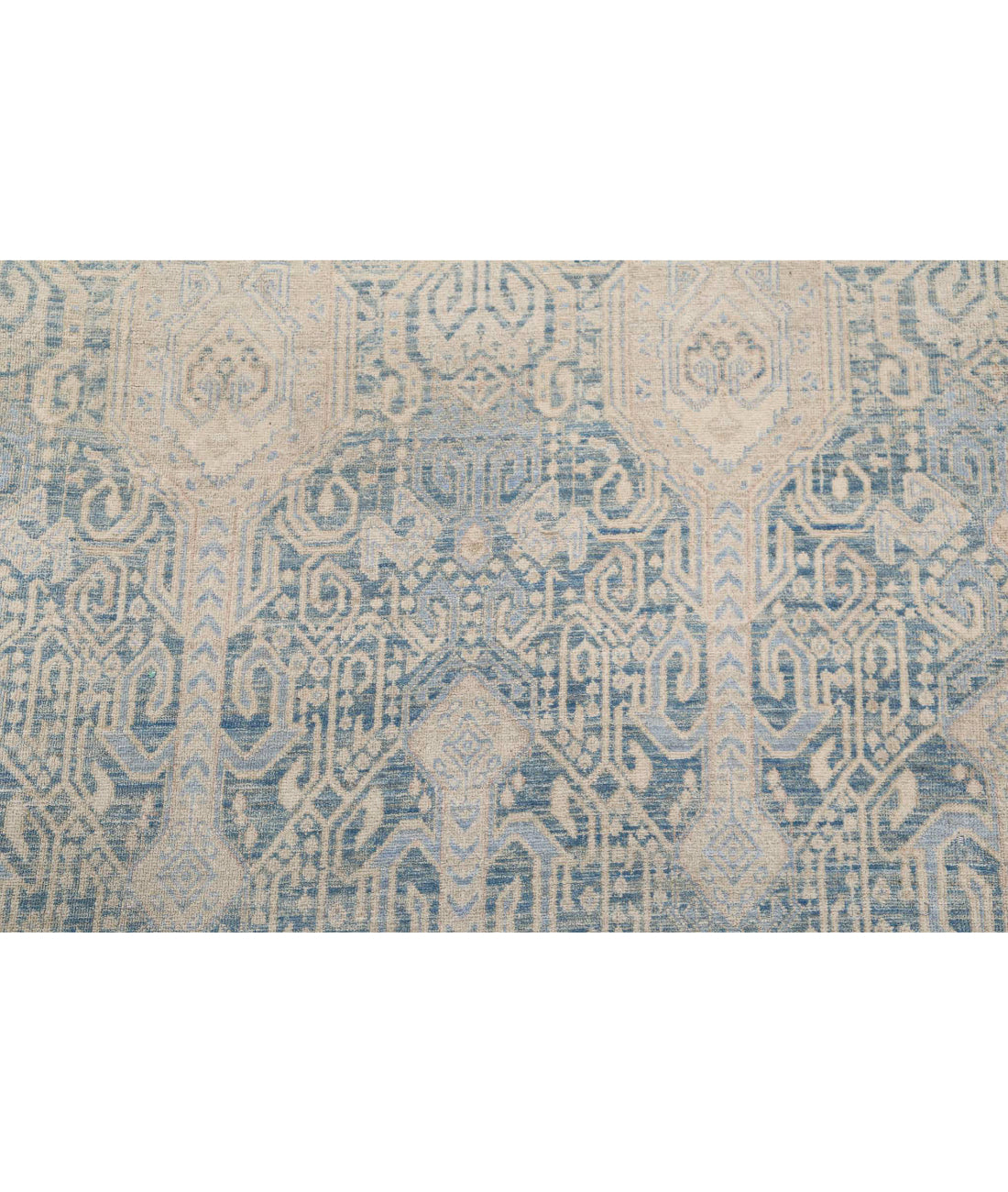 Hand Knotted Fine Artemix Wool Rug - 7'11'' x 10'4'' 7'11'' x 10'4'' (238 X 310) / Blue / Ivory