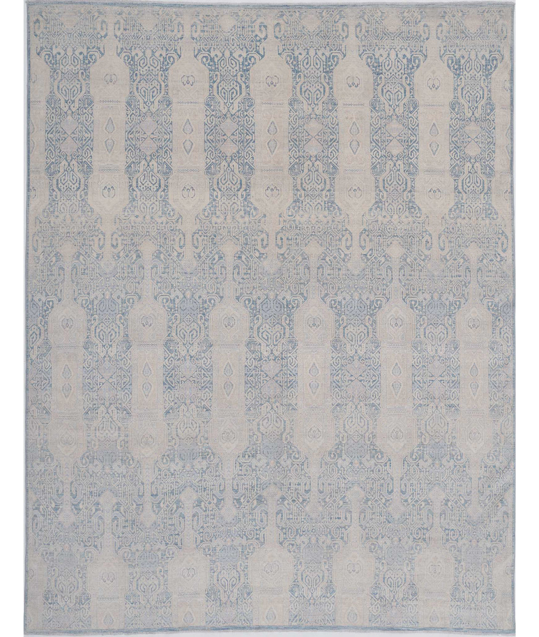 Hand Knotted Fine Artemix Wool Rug - 7&#39;11&#39;&#39; x 10&#39;4&#39;&#39; 7&#39;11&#39;&#39; x 10&#39;4&#39;&#39; (238 X 310) / Blue / Ivory