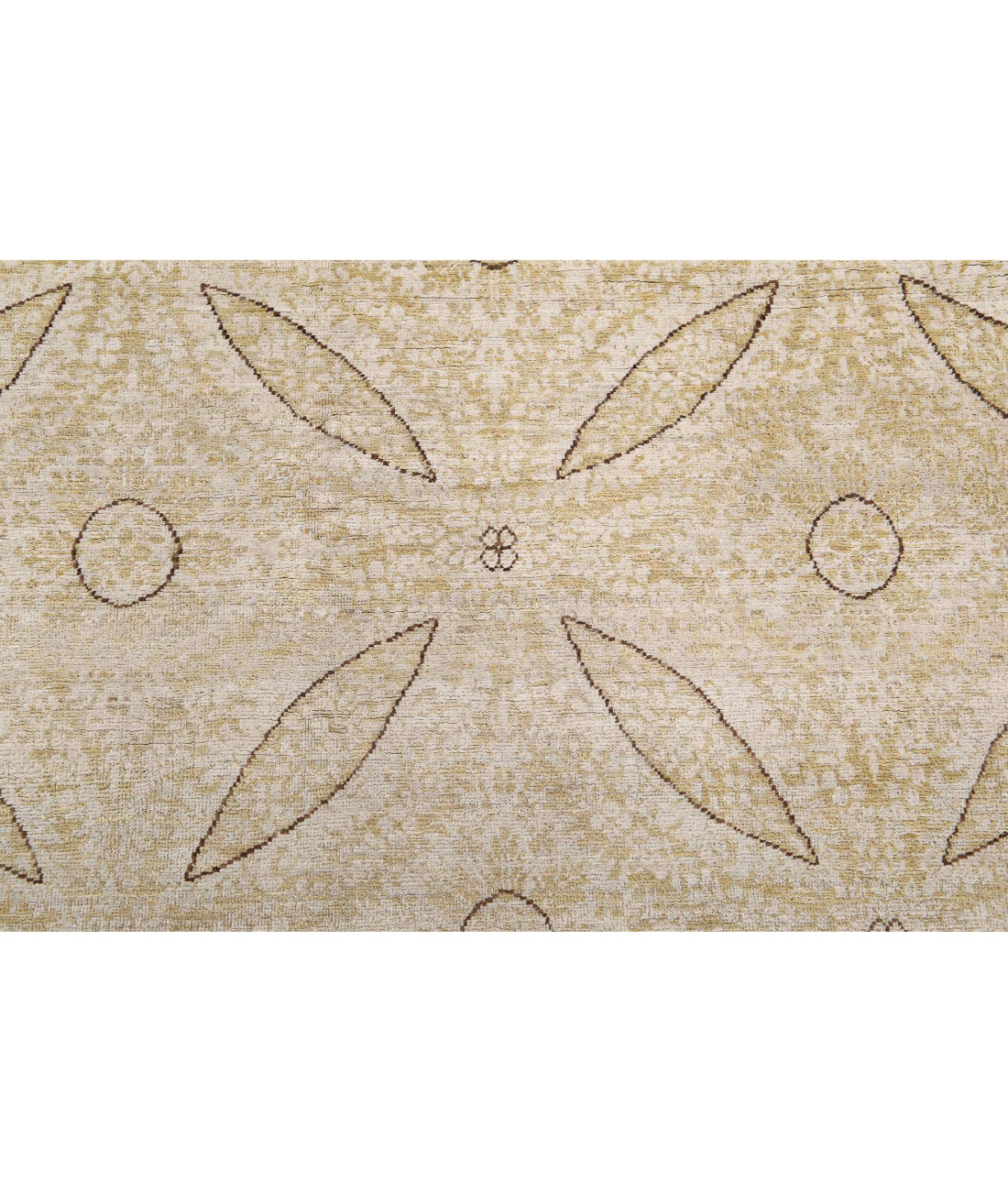 Hand Knotted Fine Artemix Wool Rug - 8'1'' x 9'8'' 8'1'' x 9'8'' (243 X 290) / Gold / Ivory