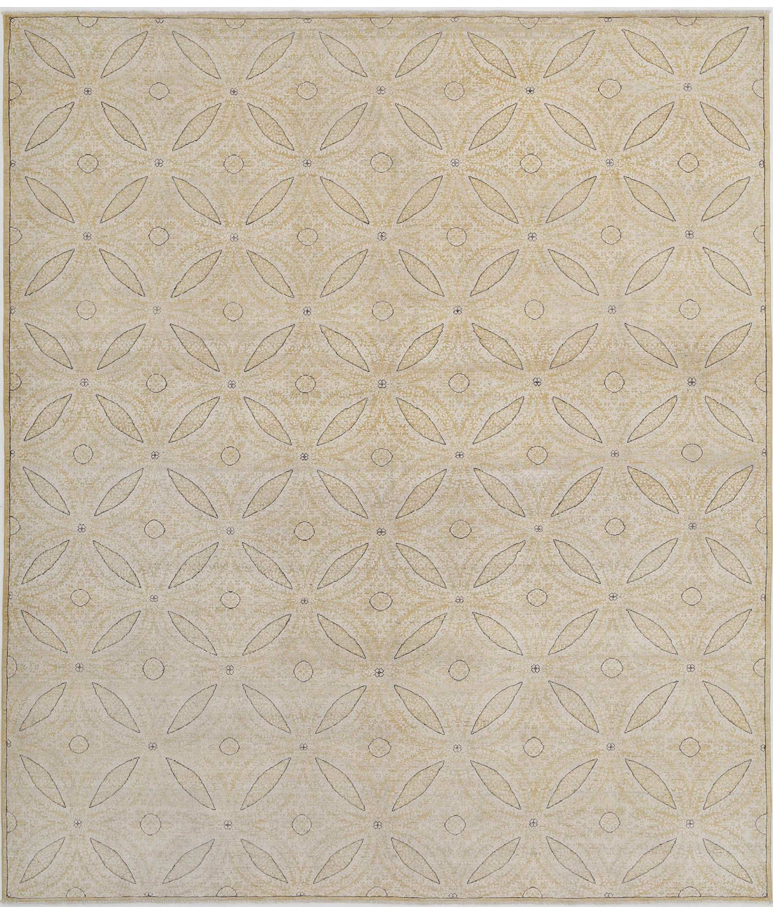 Hand Knotted Fine Artemix Wool Rug - 8&#39;1&#39;&#39; x 9&#39;8&#39;&#39; 8&#39;1&#39;&#39; x 9&#39;8&#39;&#39; (243 X 290) / Gold / Ivory