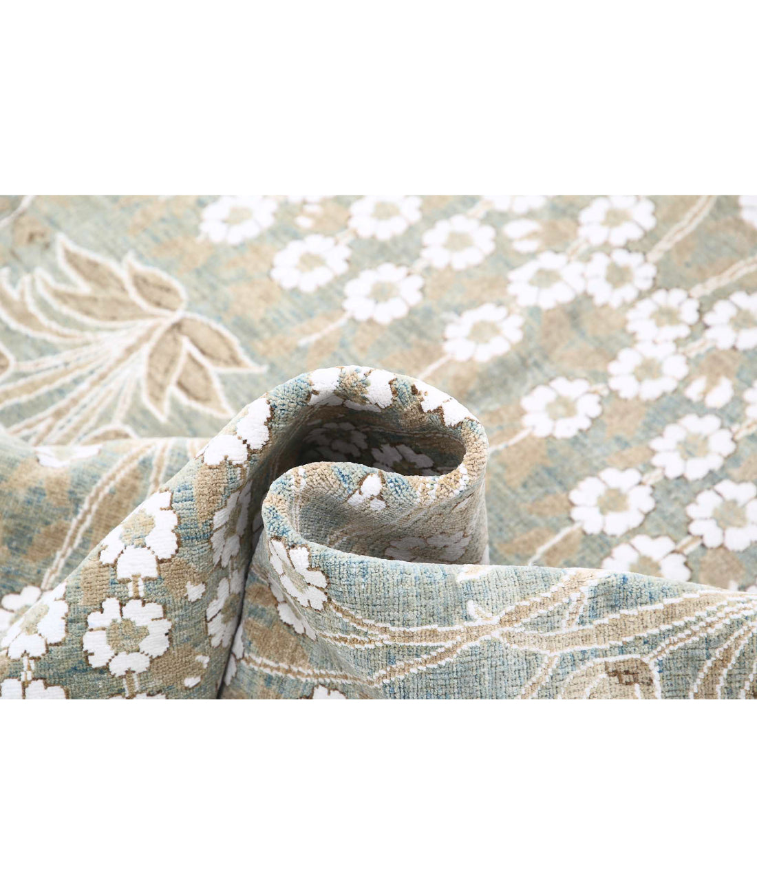 Hand Knotted Fine Artemix Wool & Cotton Rug - 4'9'' x 5'9'' 4'9'' x 5'9'' (143 X 173) / Blue / White