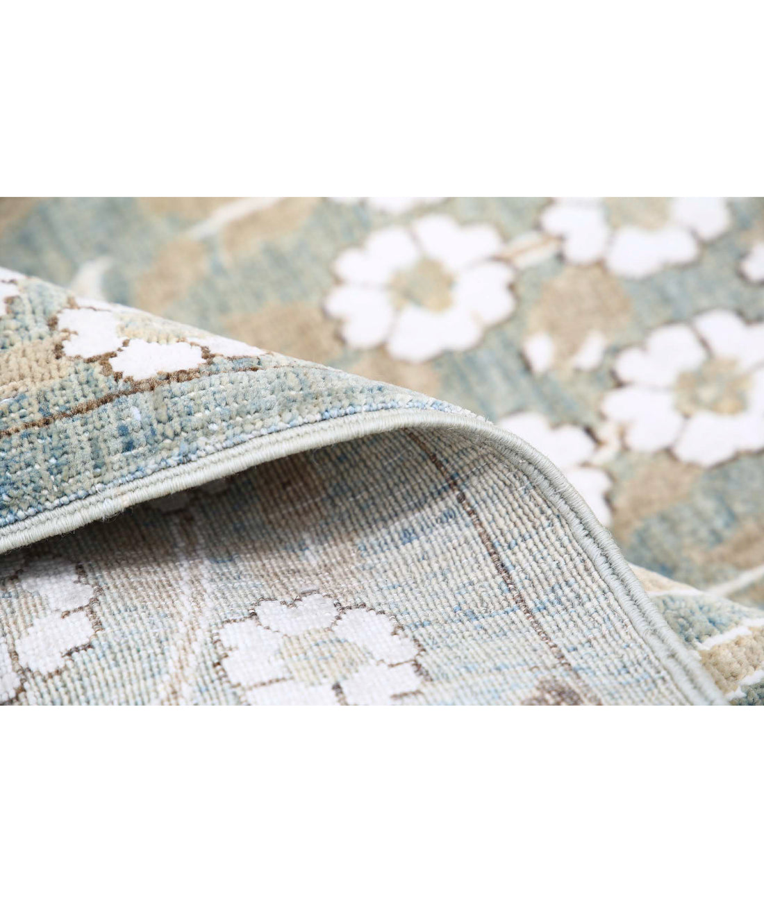 Hand Knotted Fine Artemix Wool & Cotton Rug - 4'9'' x 5'9'' 4'9'' x 5'9'' (143 X 173) / Blue / White