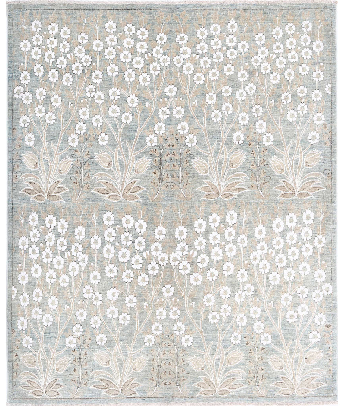 Hand Knotted Fine Artemix Wool & Cotton Rug - 4'9'' x 5'9''
