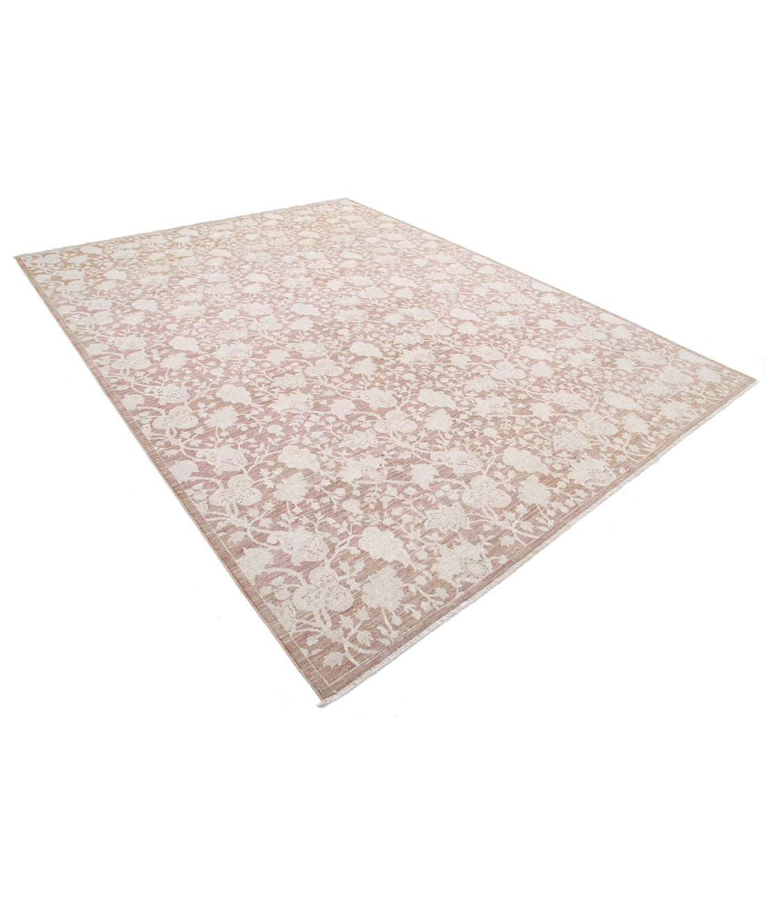 Hand Knotted Fine Serenity Wool Rug - 8'10'' x 11'5'' 8'10'' x 11'5'' (265 X 343) / Taupe / Ivory