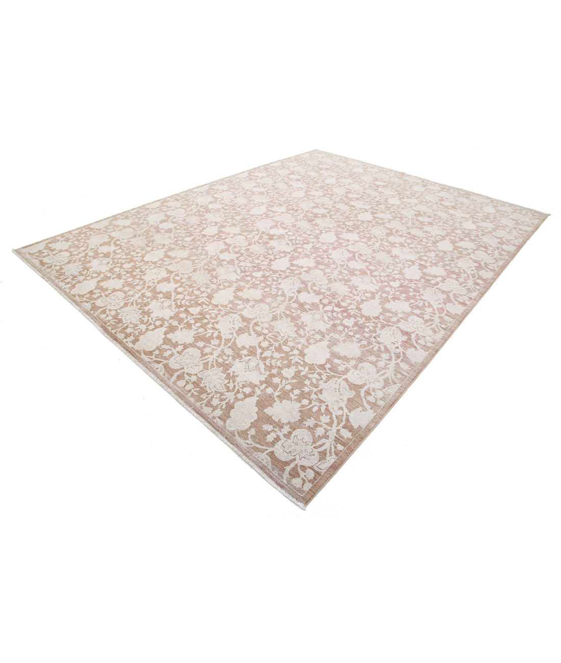 Hand Knotted Fine Serenity Wool Rug - 8'10'' x 11'5'' 8'10'' x 11'5'' (265 X 343) / Taupe / Ivory