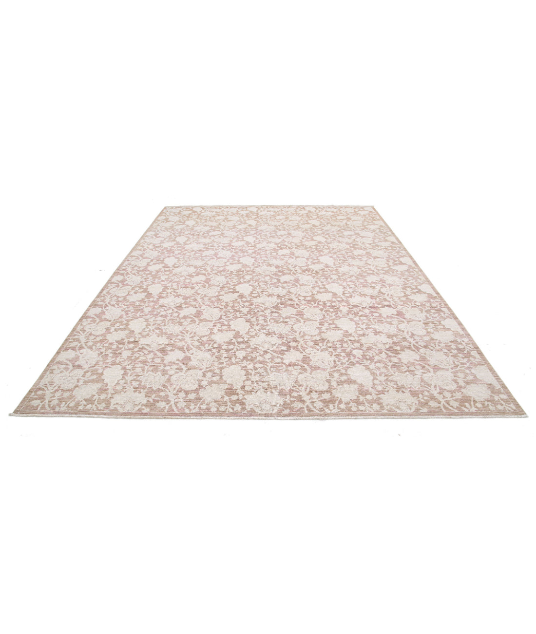 Hand Knotted Fine Serenity Wool Rug - 8'10'' x 11'5'' 8'10'' x 11'5'' (265 X 343) / Taupe / Ivory