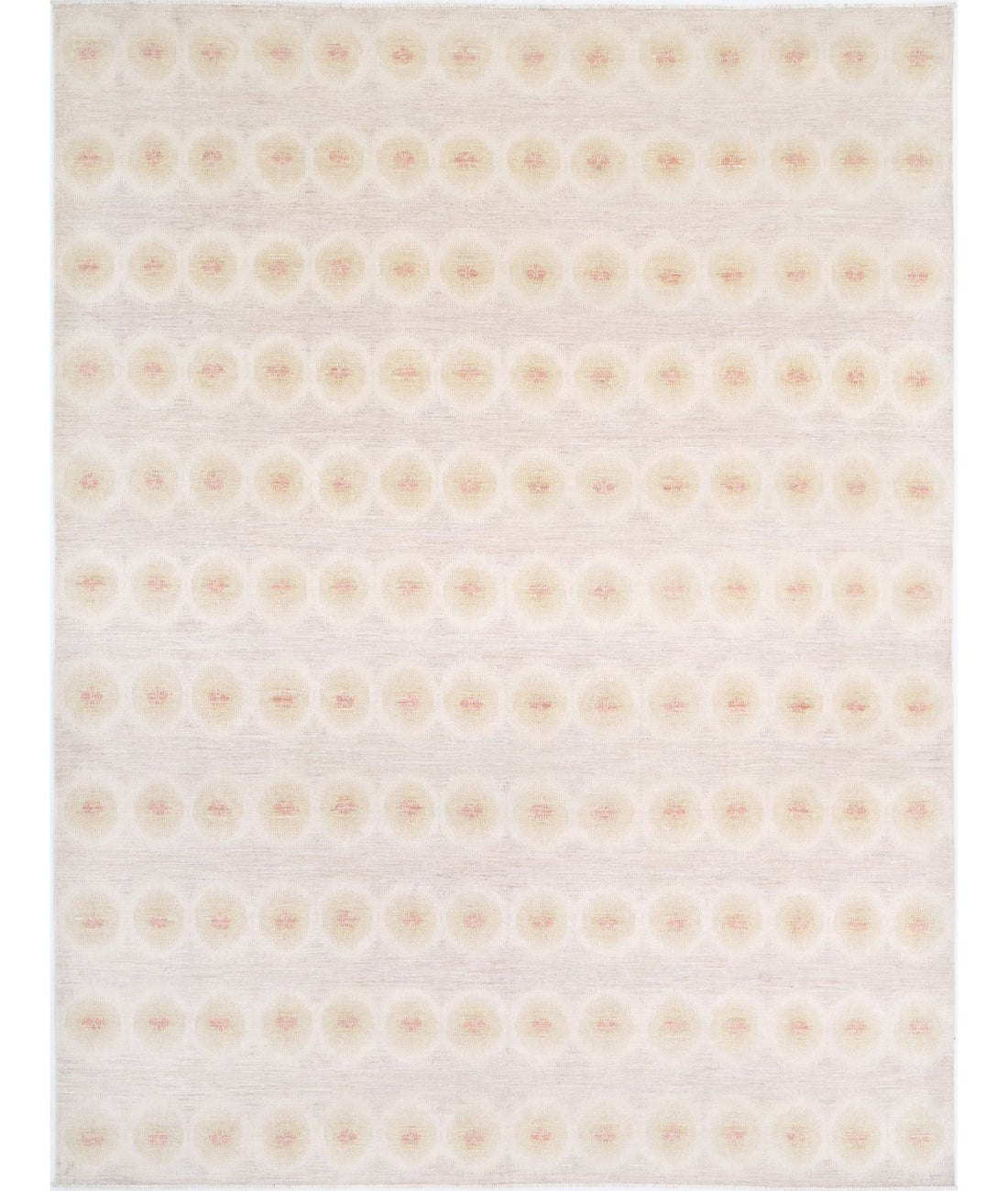 Hand Knotted Ikat Wool Rug - 9&#39;2&#39;&#39; x 12&#39;1&#39;&#39; 9&#39;2&#39;&#39; x 12&#39;1&#39;&#39; (275 X 363) / Taupe / Gold