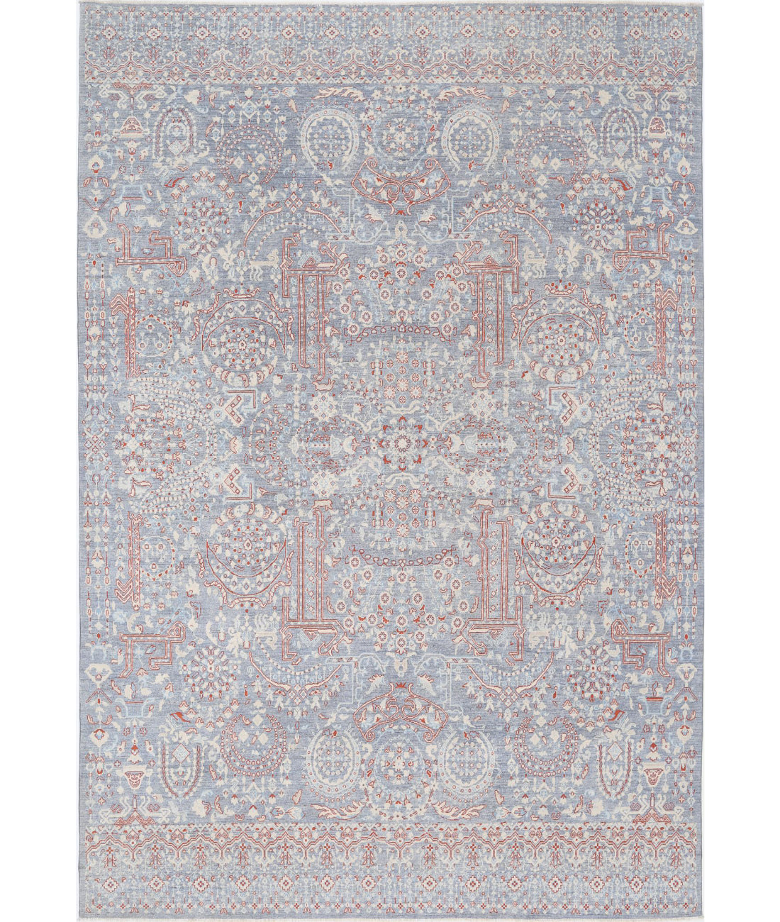 Hand Knotted Artemix Jewelry Wool Rug - 8&#39;11&#39;&#39; x 13&#39;0&#39;&#39; 8&#39;11&#39;&#39; x 13&#39;0&#39;&#39; (268 X 390) / Grey / Red