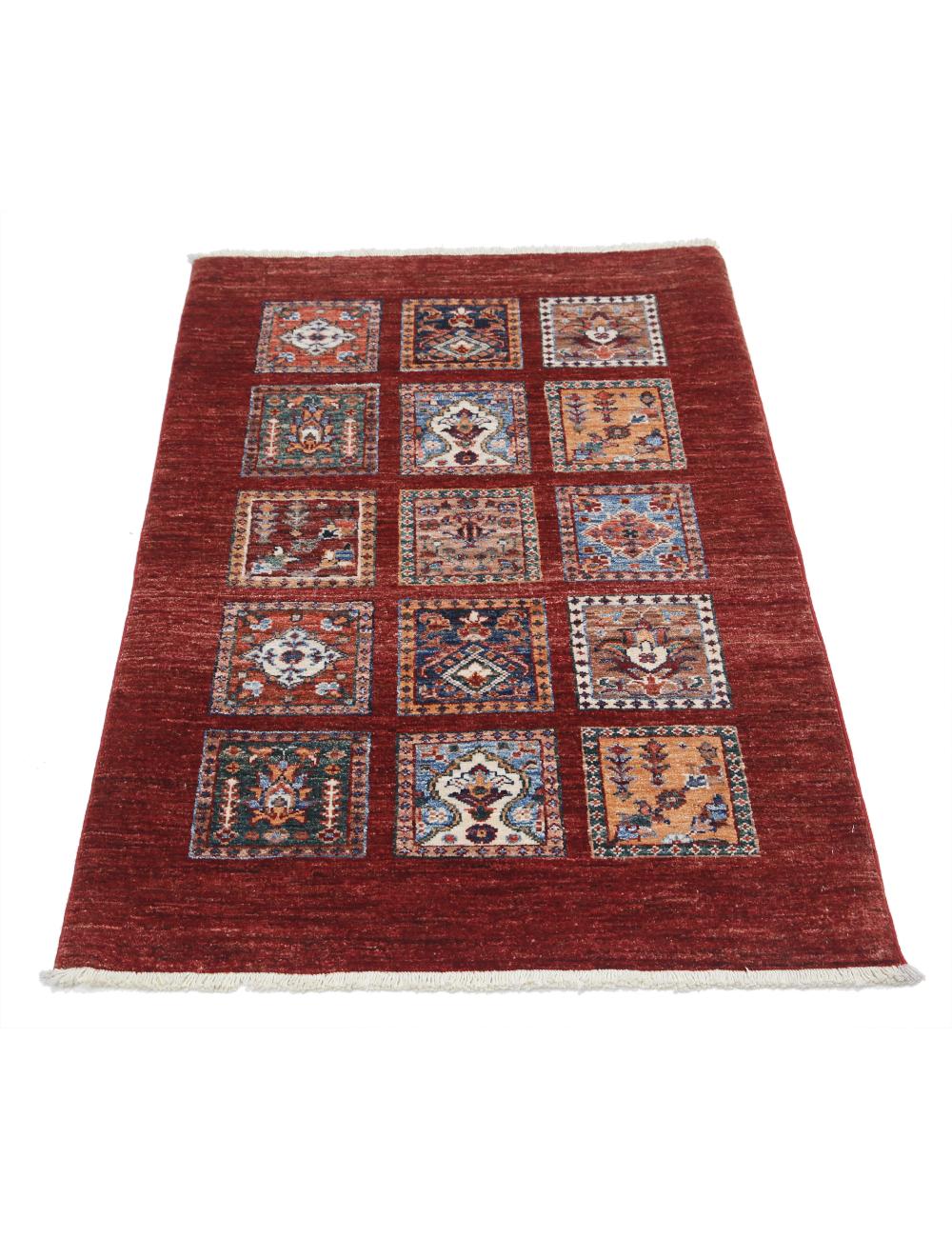 Hand Knotted Bakhtiari Wool Rug - 2'10'' x 4'3'' Arteverk Arteverk Rugs