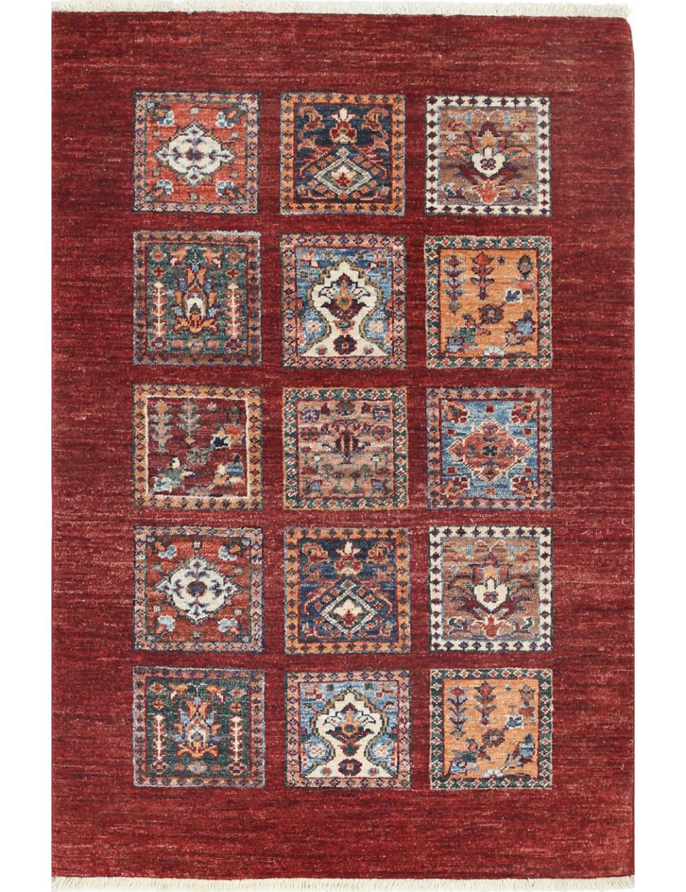 Hand Knotted Bakhtiari Wool Rug - 2&#39;10&#39;&#39; x 4&#39;3&#39;&#39; Arteverk Arteverk Rugs