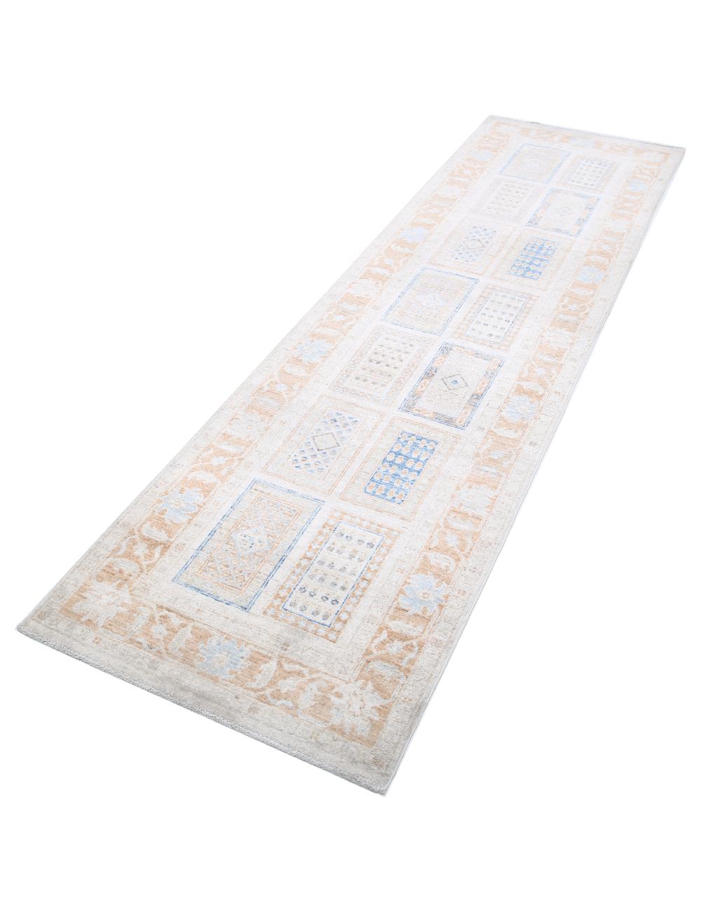 Hand Knotted Bakhtiari Wool Rug - 2'7'' x 9'2'' Arteverk Arteverk Rugs