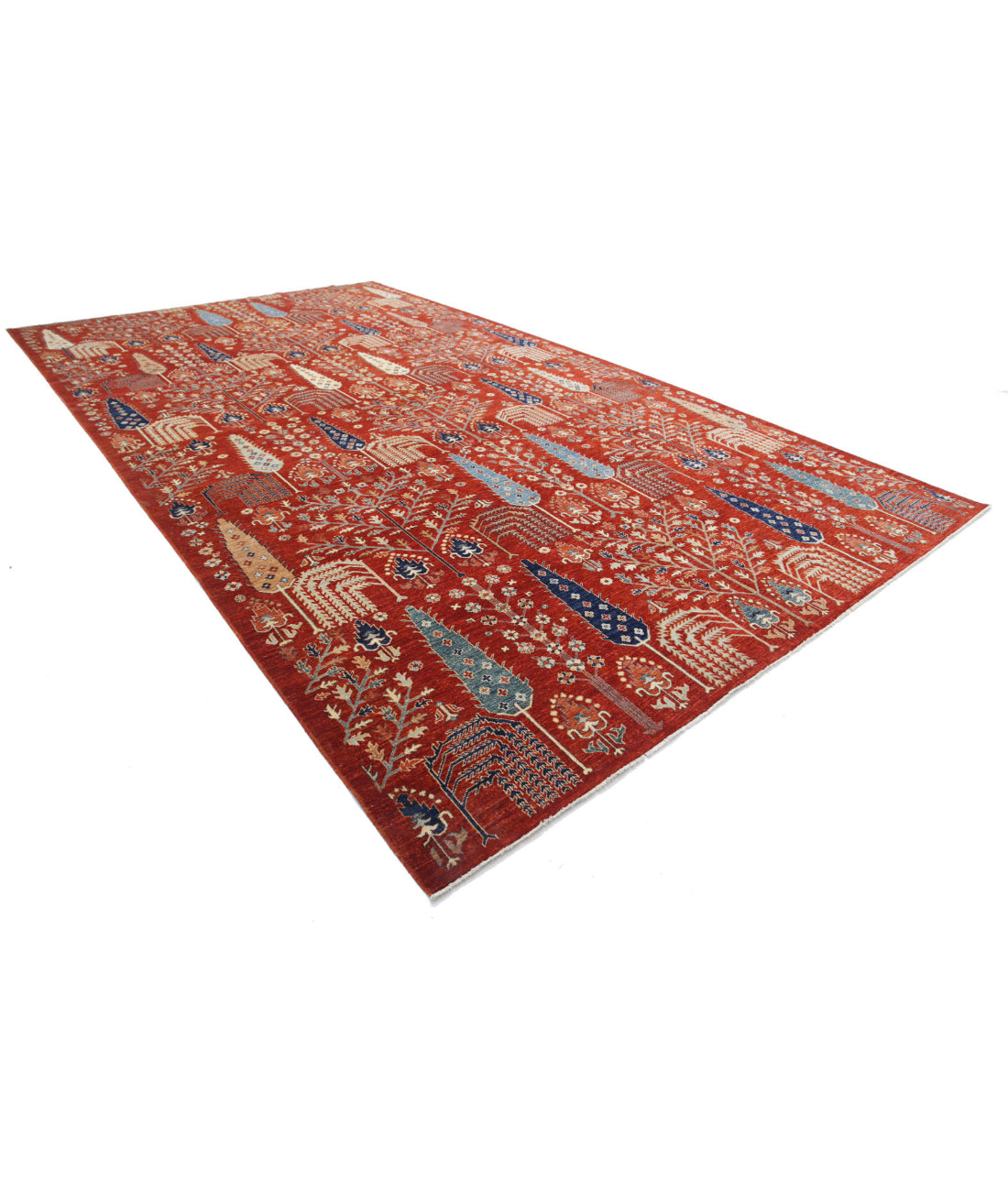 Hand Knotted Bakshaish Wool Rug - 10'0'' x 17'7'' 10'0'' x 17'7'' (300 X 528) / Red / Blue