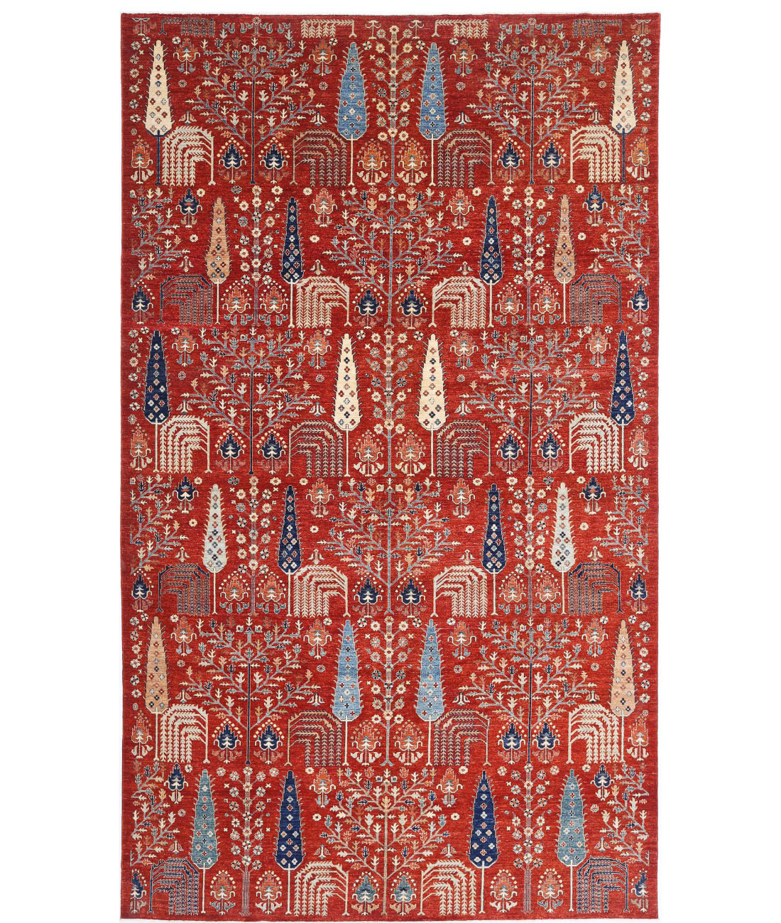 Hand Knotted Bakshaish Wool Rug - 10&#39;0&#39;&#39; x 17&#39;7&#39;&#39; 10&#39;0&#39;&#39; x 17&#39;7&#39;&#39; (300 X 528) / Red / Blue