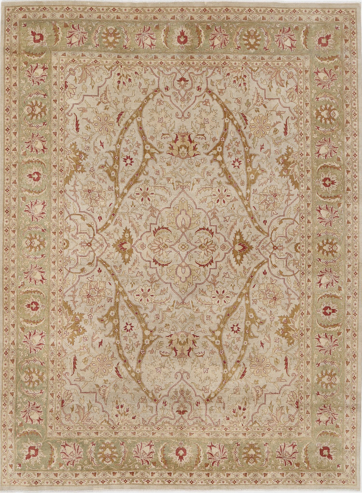 Hand Knotted Ziegler Wool Rug - 8'11'' x 12'1''