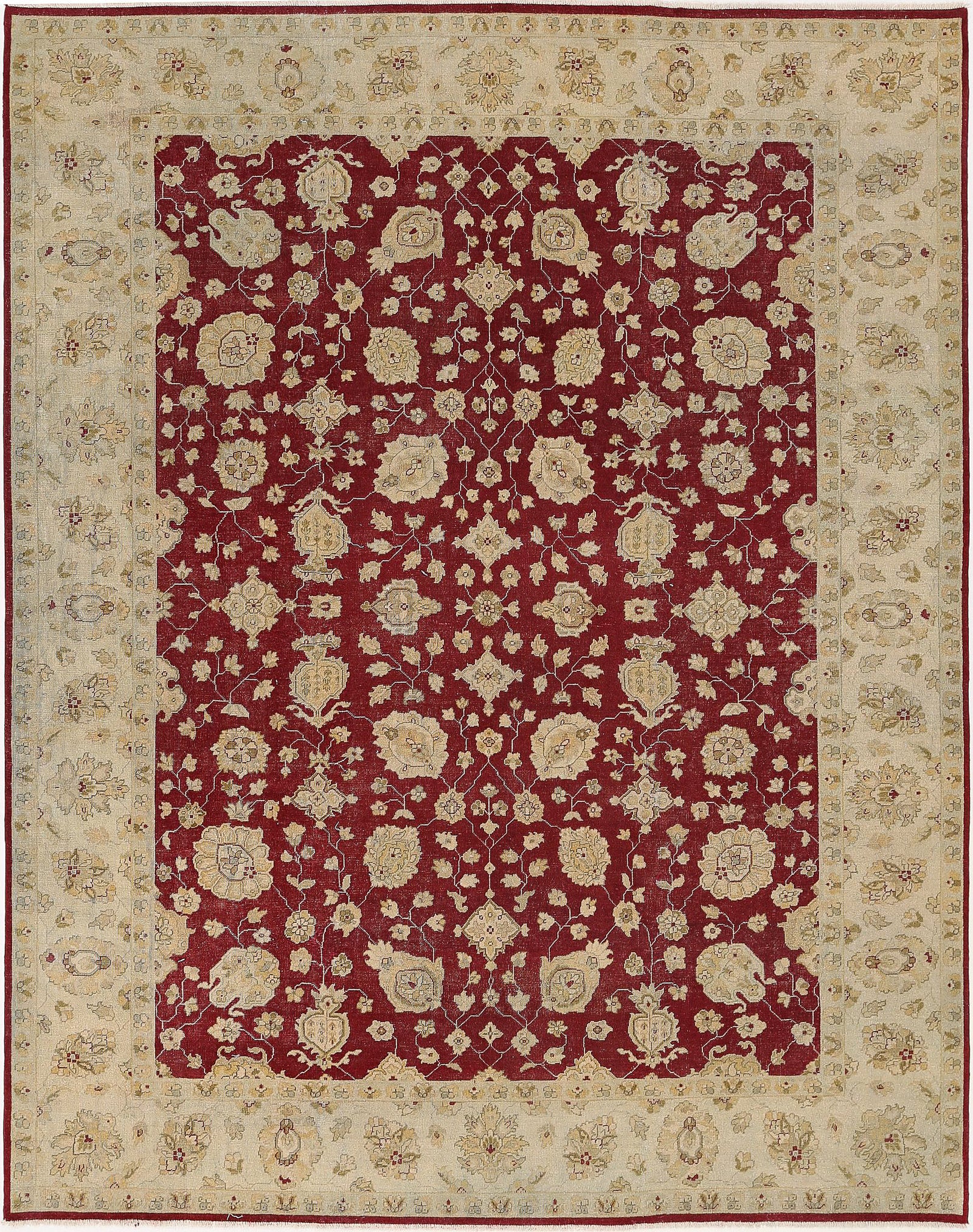 Hand Knotted Ziegler Wool Rug - 8'10'' x 11'4''